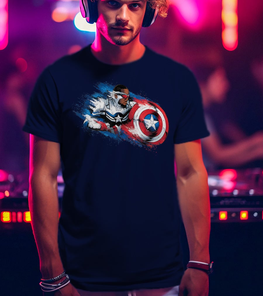 Marvel The Falcon Winter Soldier Captain America Shield Action T-Shirt