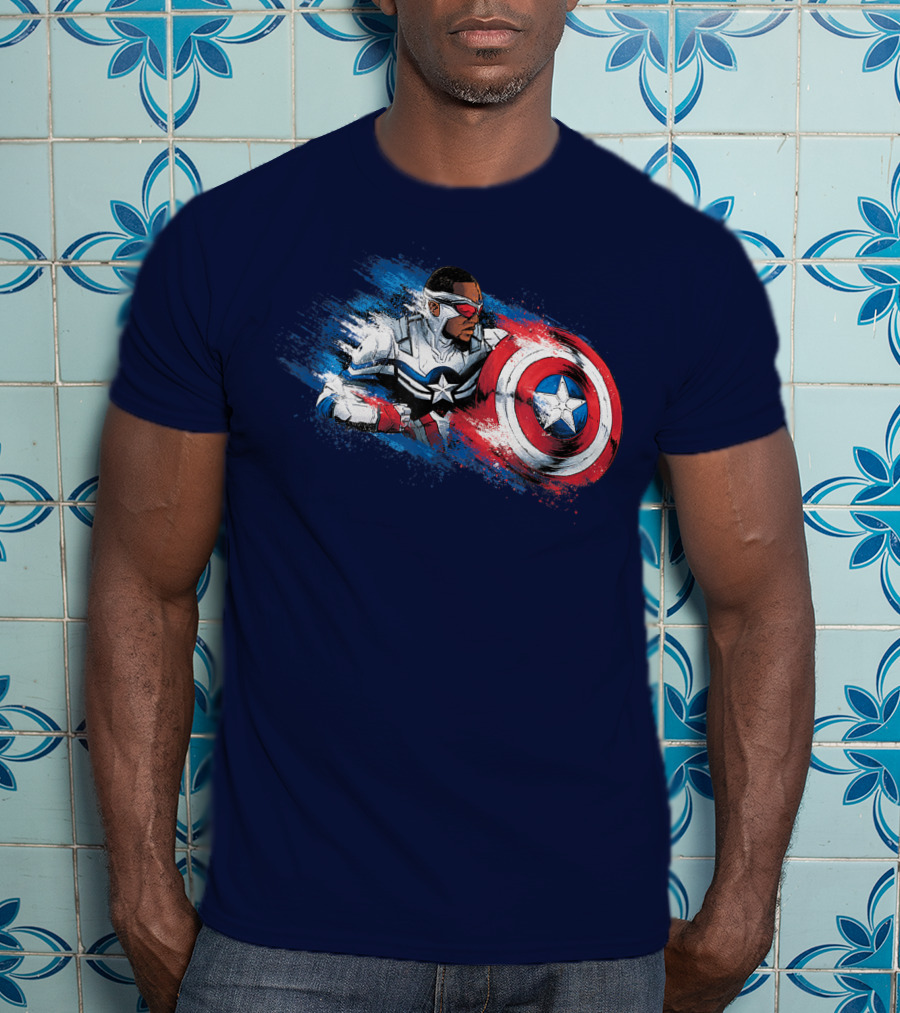 Marvel The Falcon Winter Soldier Captain America Shield Action T-Shirt