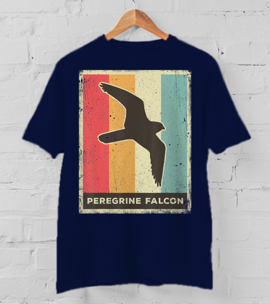 Peregrine Falcon Lover Vintage Animal Retro Stripes T-Shirt