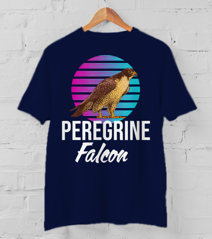 Peregrine Falcon Bird Retro Stripes Falcon Animal T-Shirt