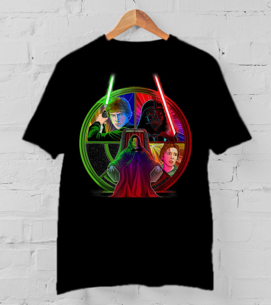 Star Wars Return Of The Jedi Exclusive Throne Room Luke Vader Emperor Leia T-Shirt