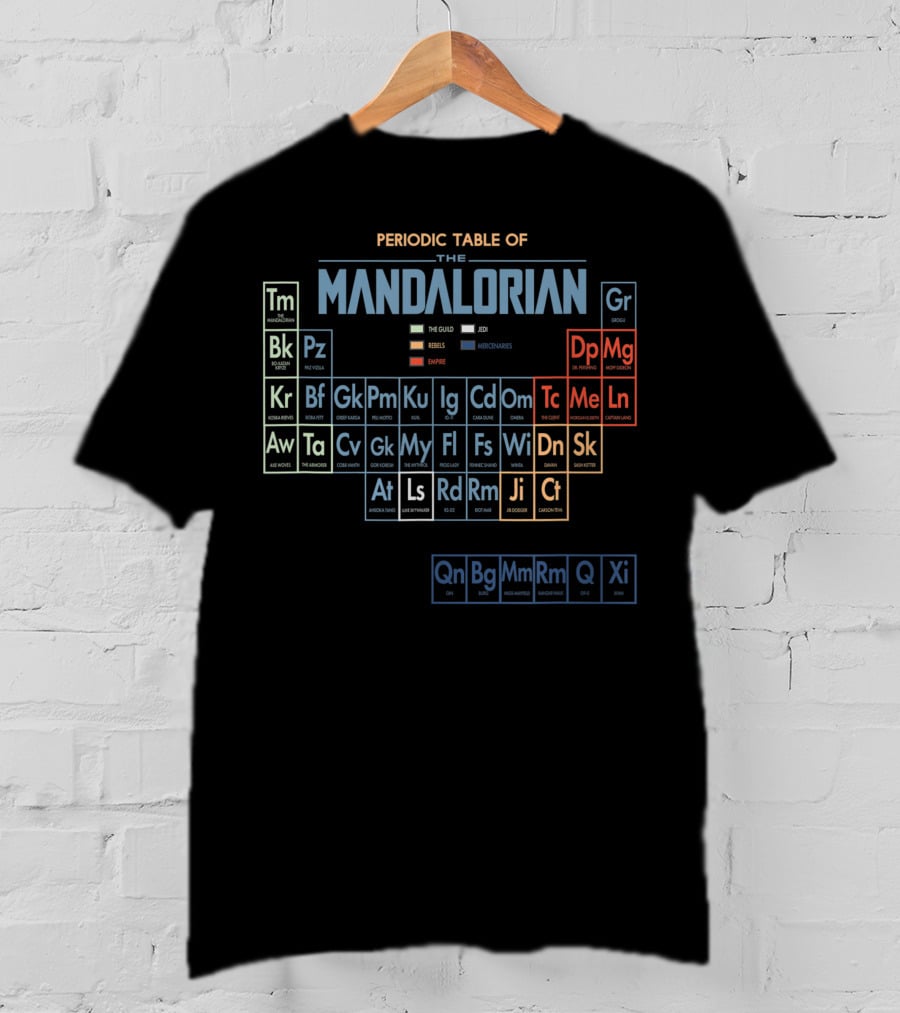 Periodic Table Of The Mandalorian Characters And Elements T-Shirt