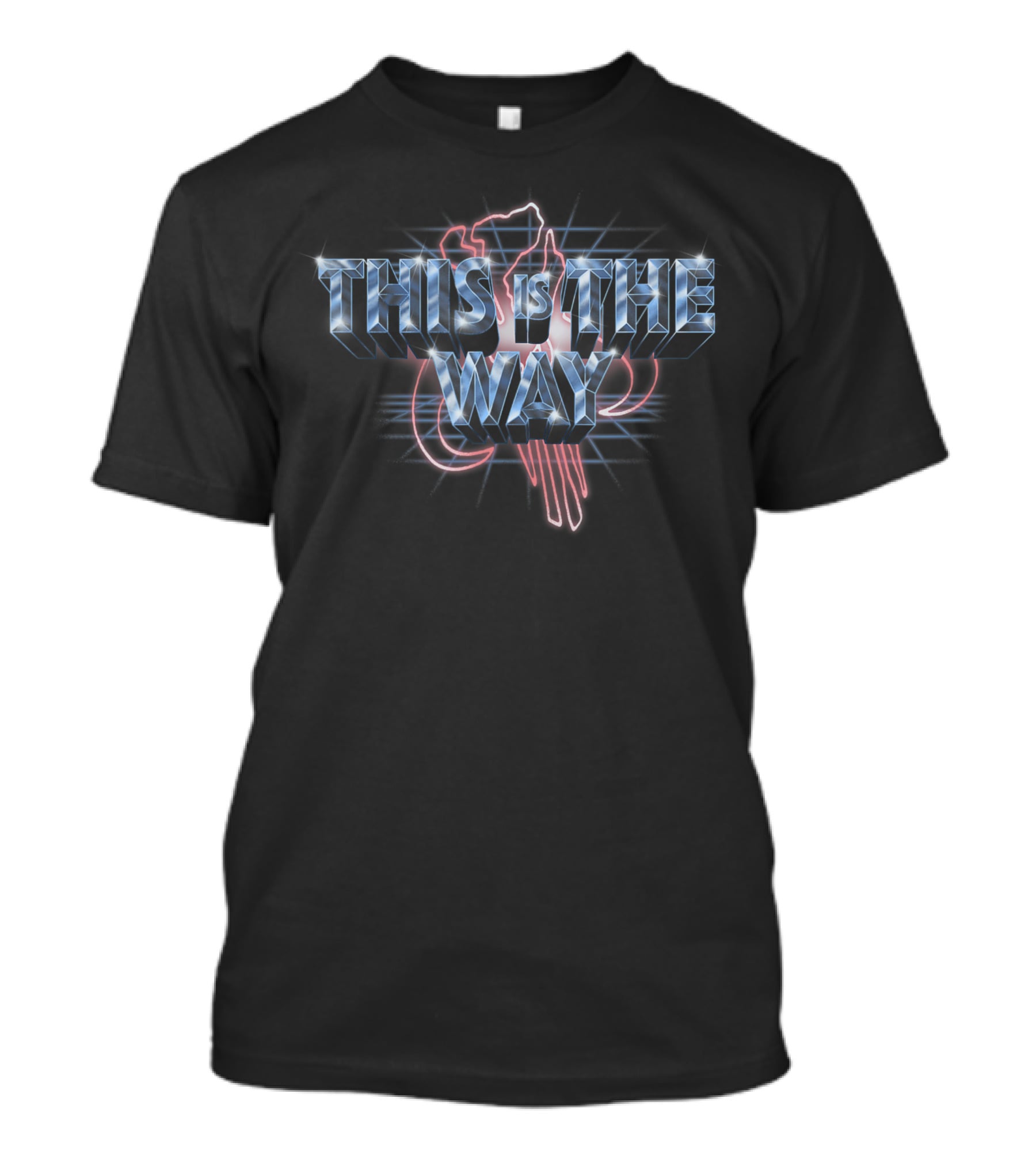 Star Wars The Mandalorian This Is The Way Neon Mythosaur Symbol 3D Grid T-Shirt