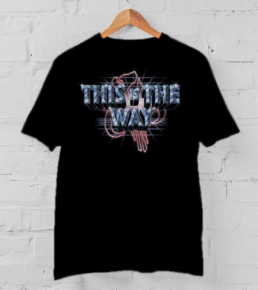 Star Wars The Mandalorian This Is The Way Neon Mythosaur Symbol 3D Grid T-Shirt
