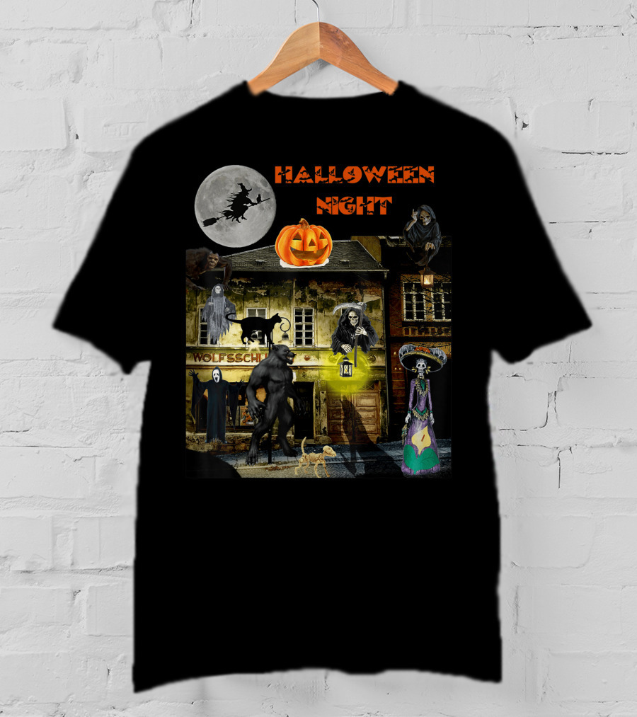 Halloween Night Haunted Classic Monsters House T-Shirt