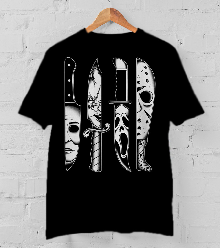 Horror Movie Knives Machete Friday Scary Icons T-Shirt