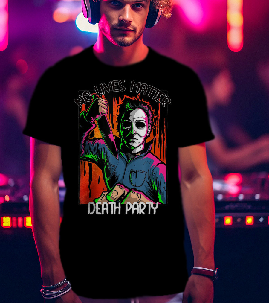 No Lives Matter Death Party Halloween Horror Character With Knife T-Shirt