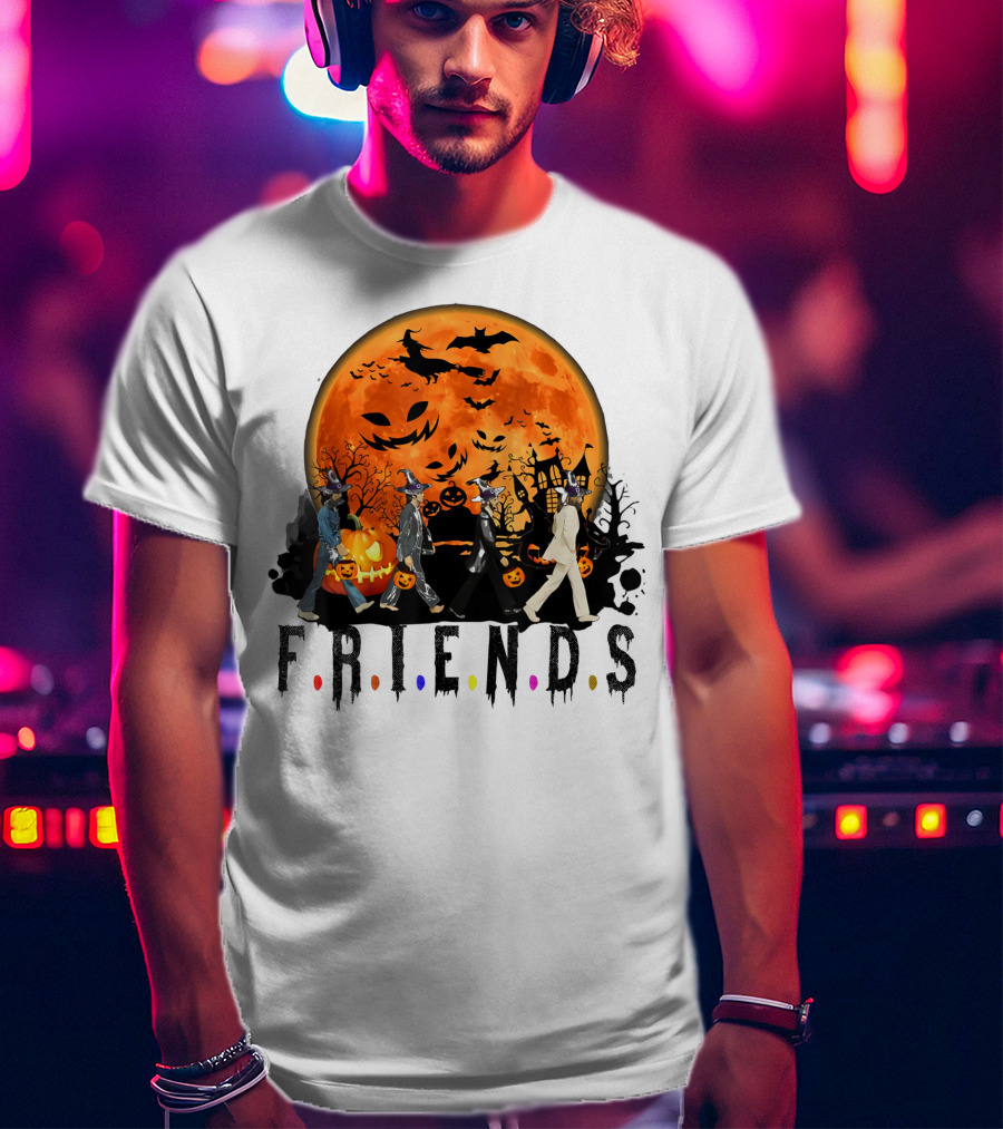 Halloween Friends Full Moon Walk With Characters Trick Or Treat T-Shirt