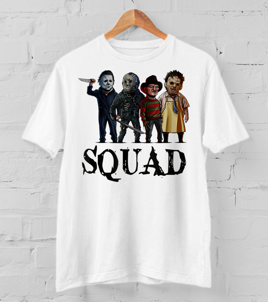 Halloween Horror Movies Fan Lover Squad Iconic Characters T-Shirt