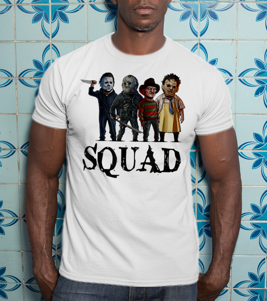 Halloween Horror Movies Fan Lover Squad Iconic Characters T-Shirt