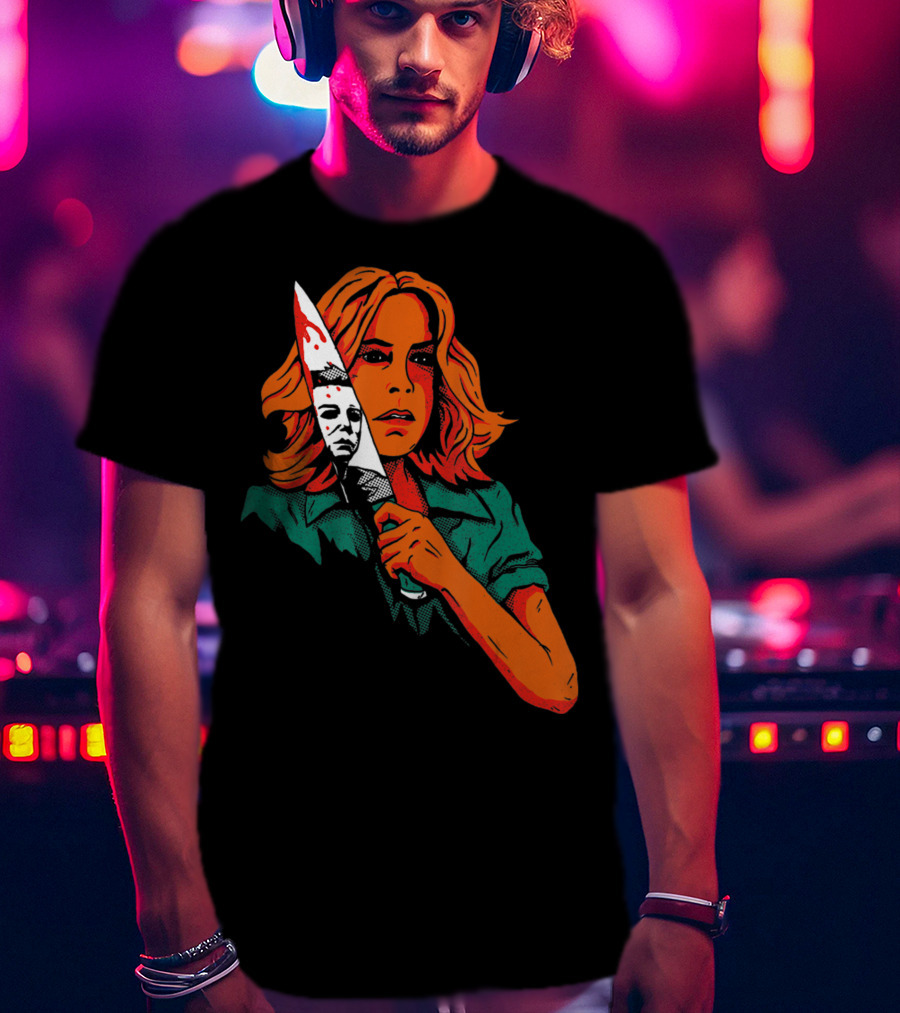 Halloween Horror Movie Girl Killer Mask 13th Knife T-Shirt