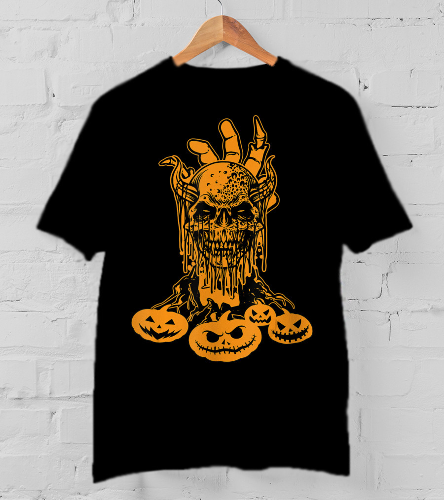 Happy Halloween Skull Horror Spooky Humorous Pumpkin Collection T-Shirt