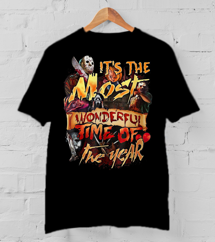 It's The Most Wonderful Time Of The Year Horror Icons Collage T-Shirt