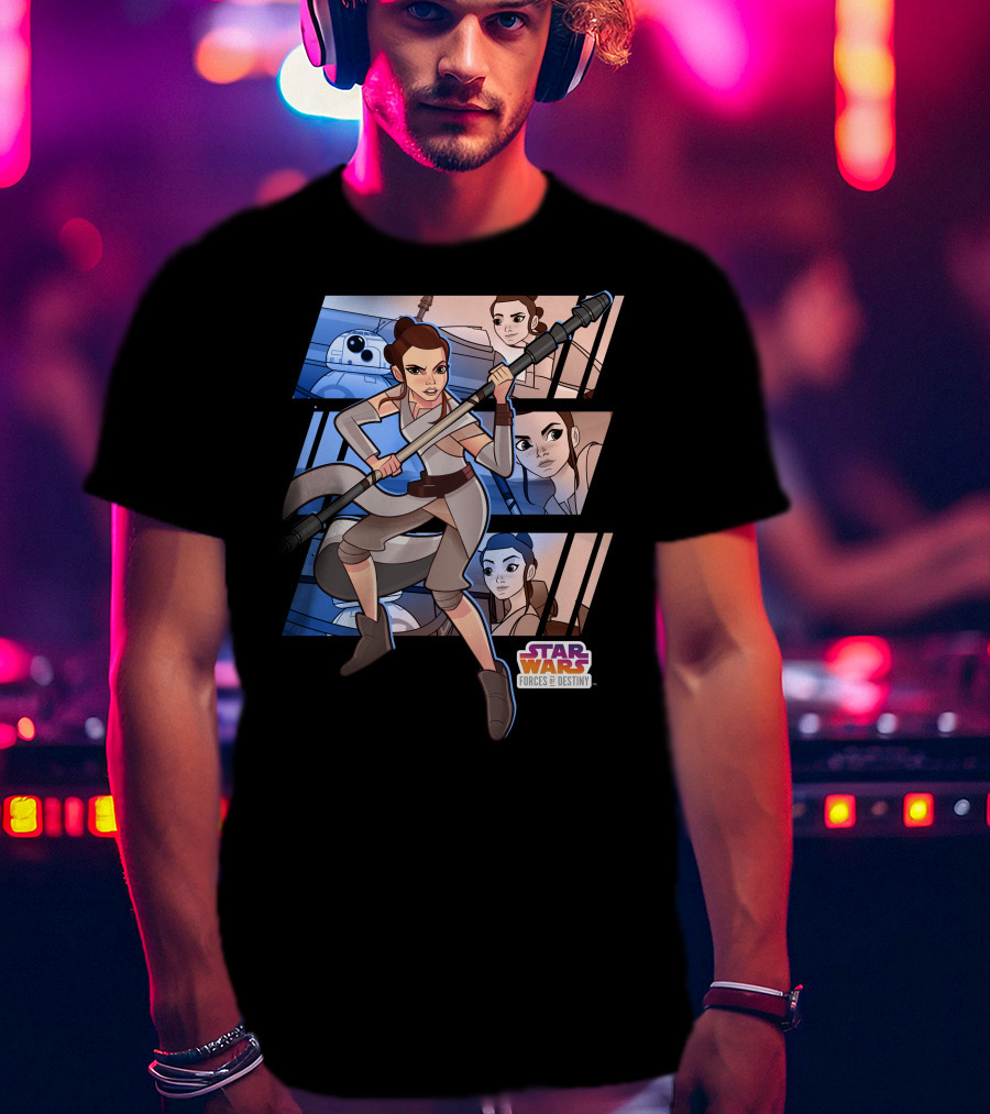 Star Wars Forces Of Destiny Rey And BB-8 Adventure Scenes T-Shirt