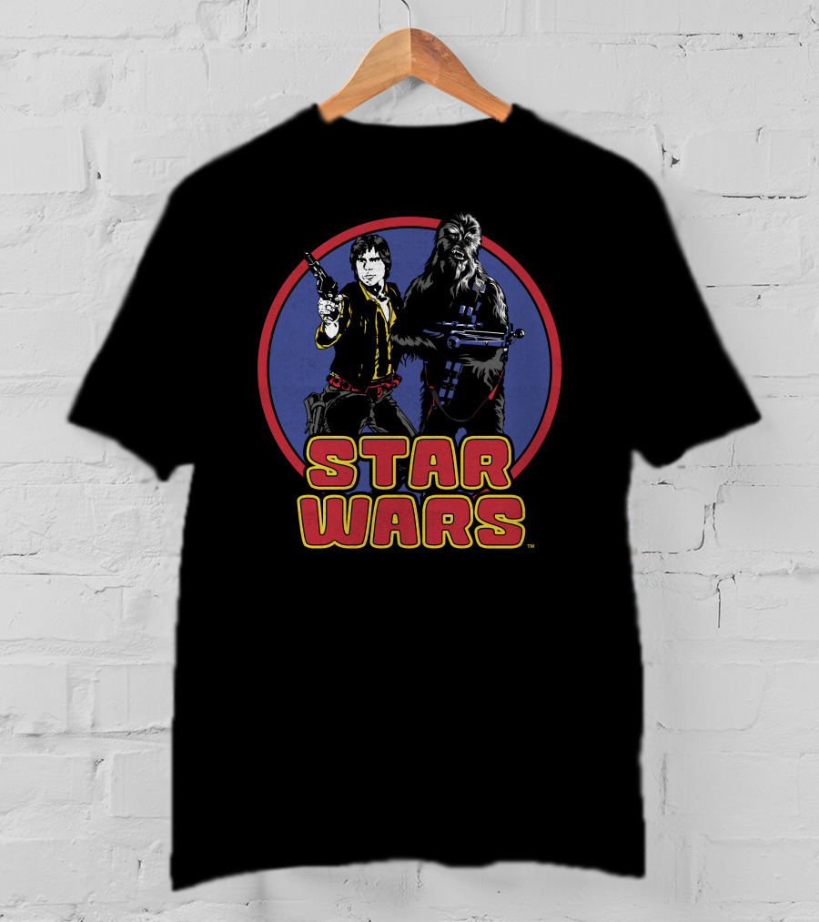 Star Wars Han Solo Chewbacca Retro Circle T-Shirt