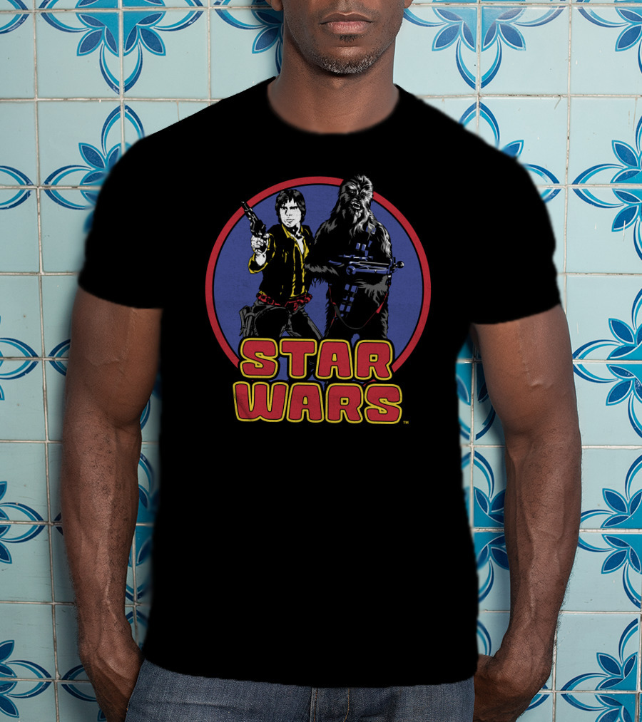 Star Wars Han Solo Chewbacca Retro Circle T-Shirt