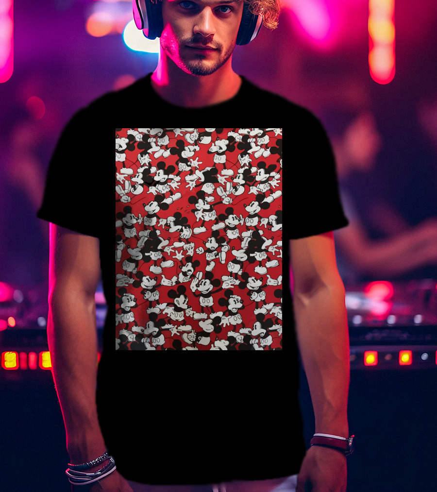 Mickey Mouse Classic Red And Black T-Shirt