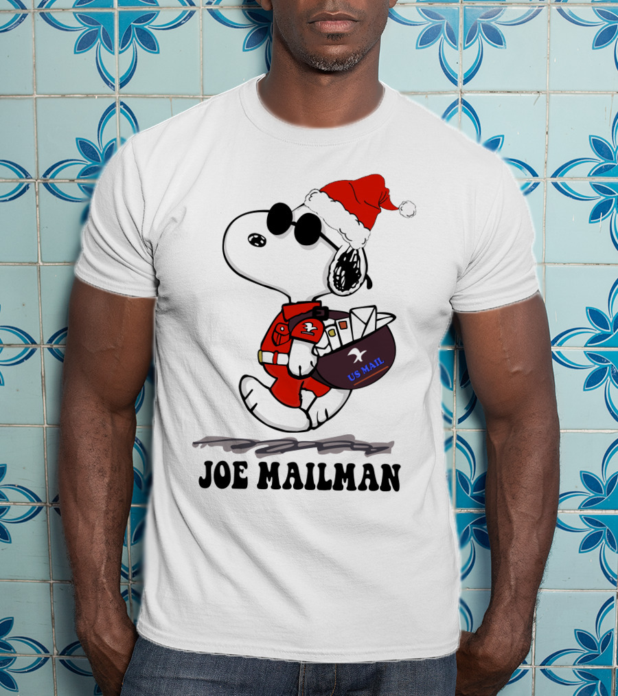 Joe Mailman Snoopy Santa Usps Holiday Delivery T-Shirt
