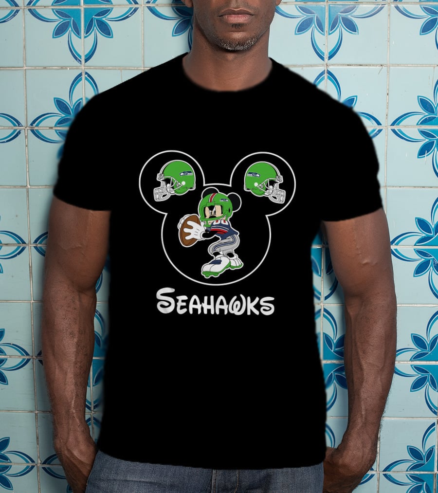 Mickey Mouse Seahawks Football Helmets T-Shirt