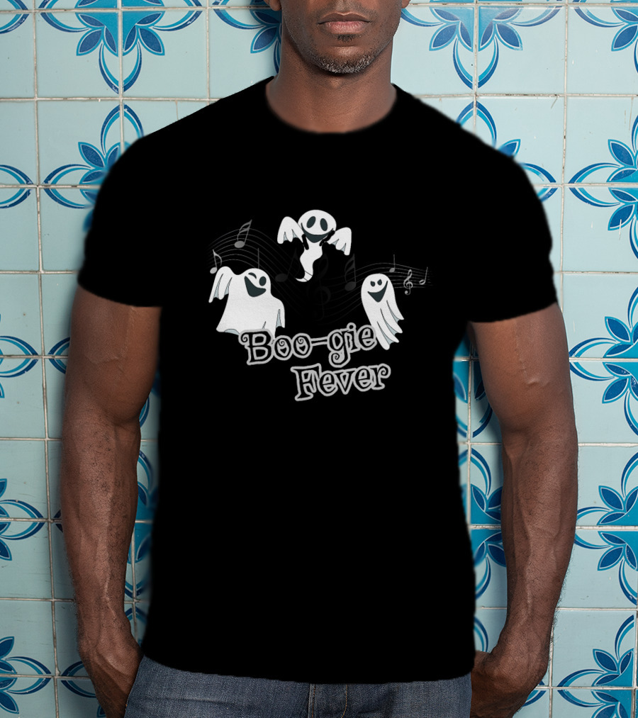 Boo-gie Fever Cute Ghost Halloween Music T-Shirt