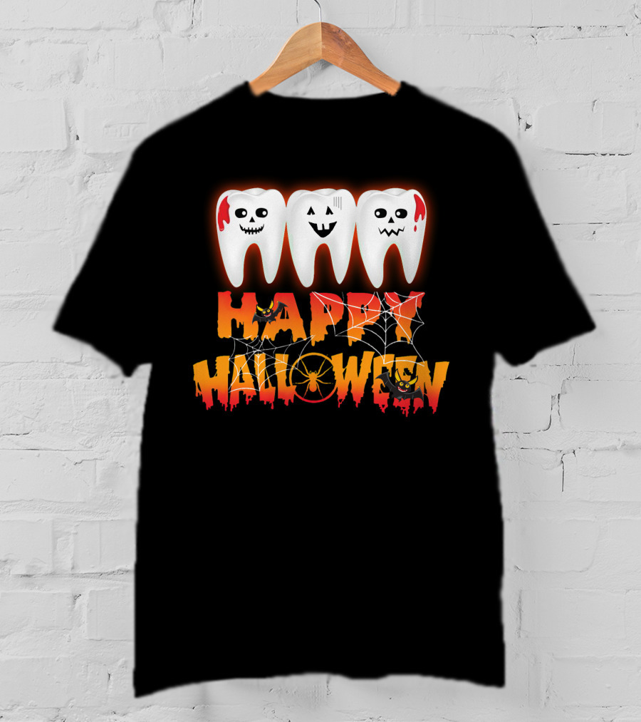 Happy Halloween Funny Costume Dental Teeth T-Shirt