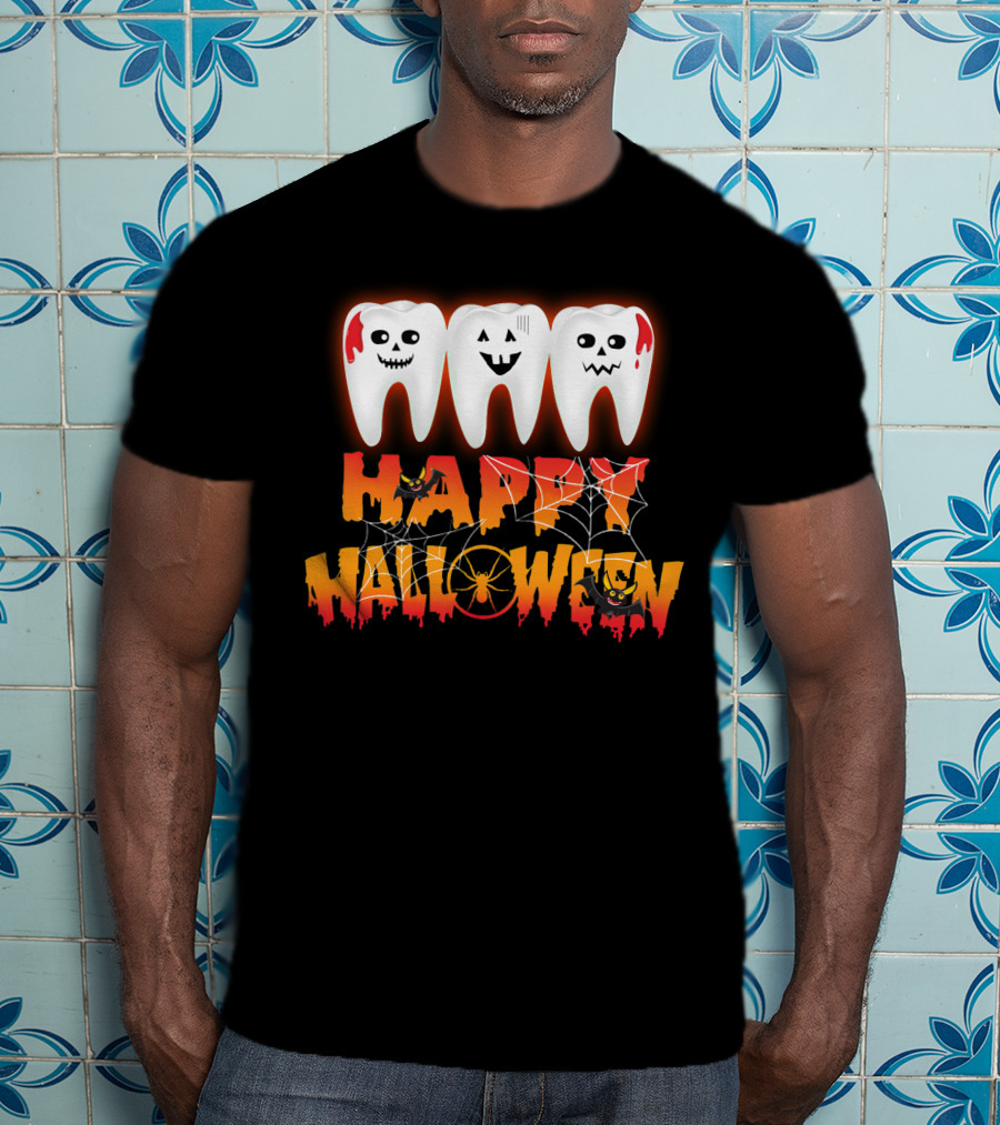 Happy Halloween Funny Costume Dental Teeth T-Shirt