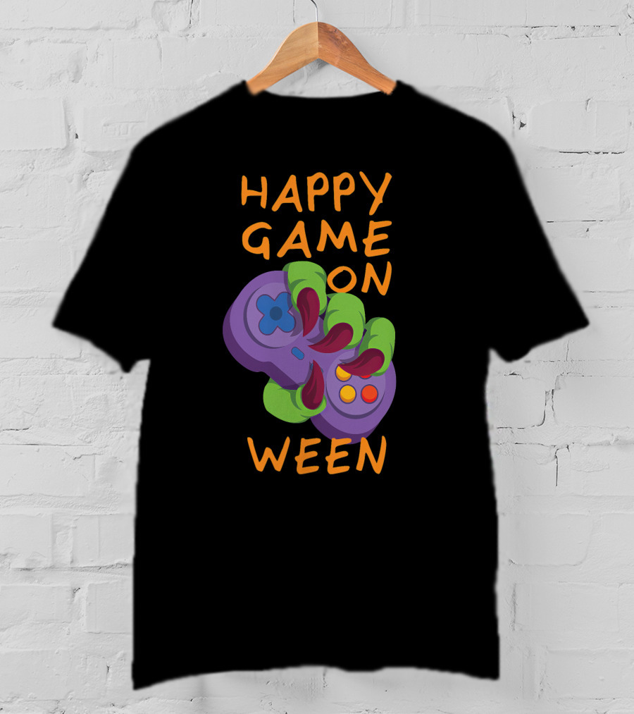 Happy Game On Ween Halloween Gamer Gaming Slogan Holiday Gamer T-Shirt
