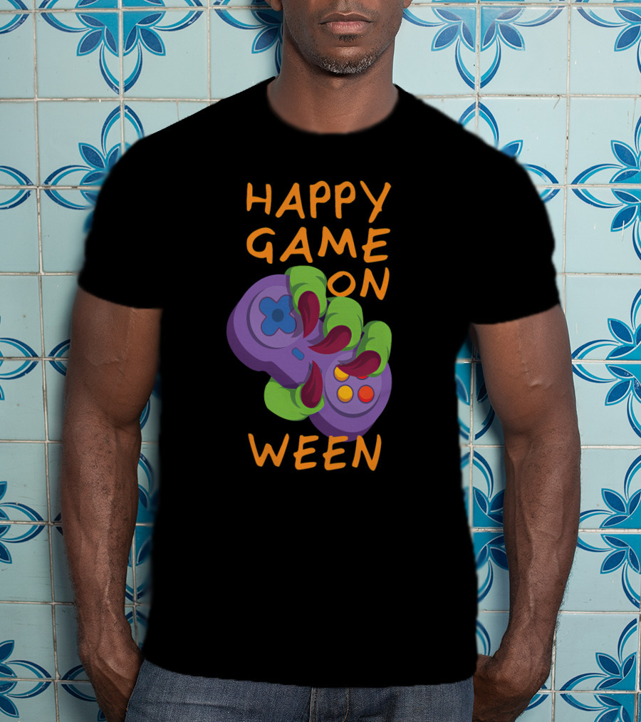 Happy Game On Ween Halloween Gamer Gaming Slogan Holiday Gamer T-Shirt