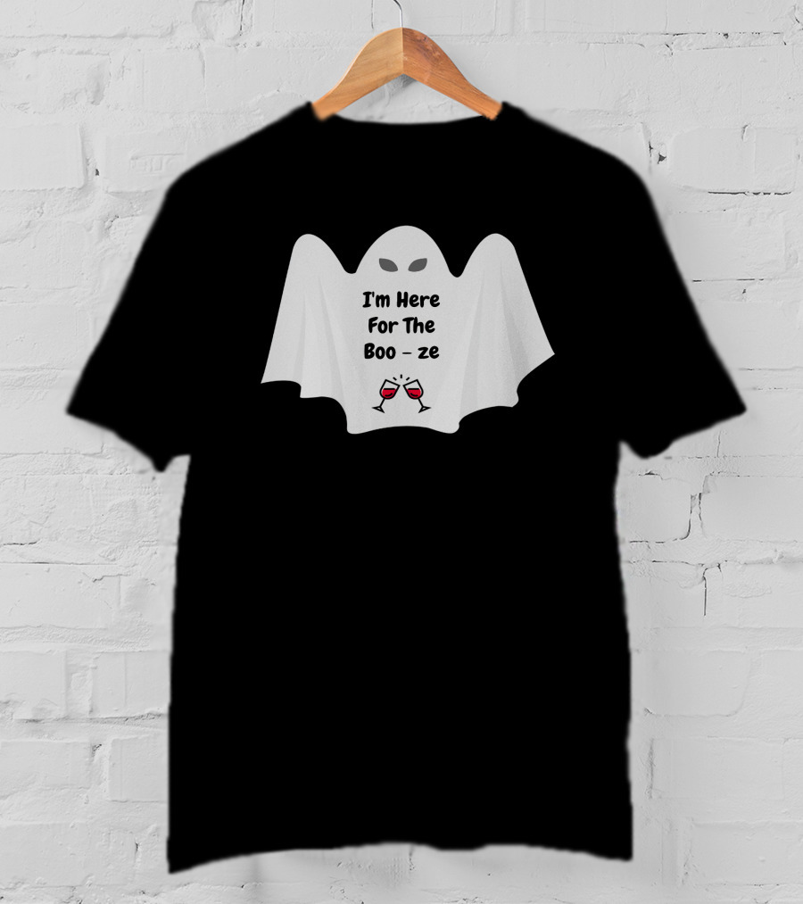 I'm Here For The Boo-ze Halloween Ghost T-Shirt