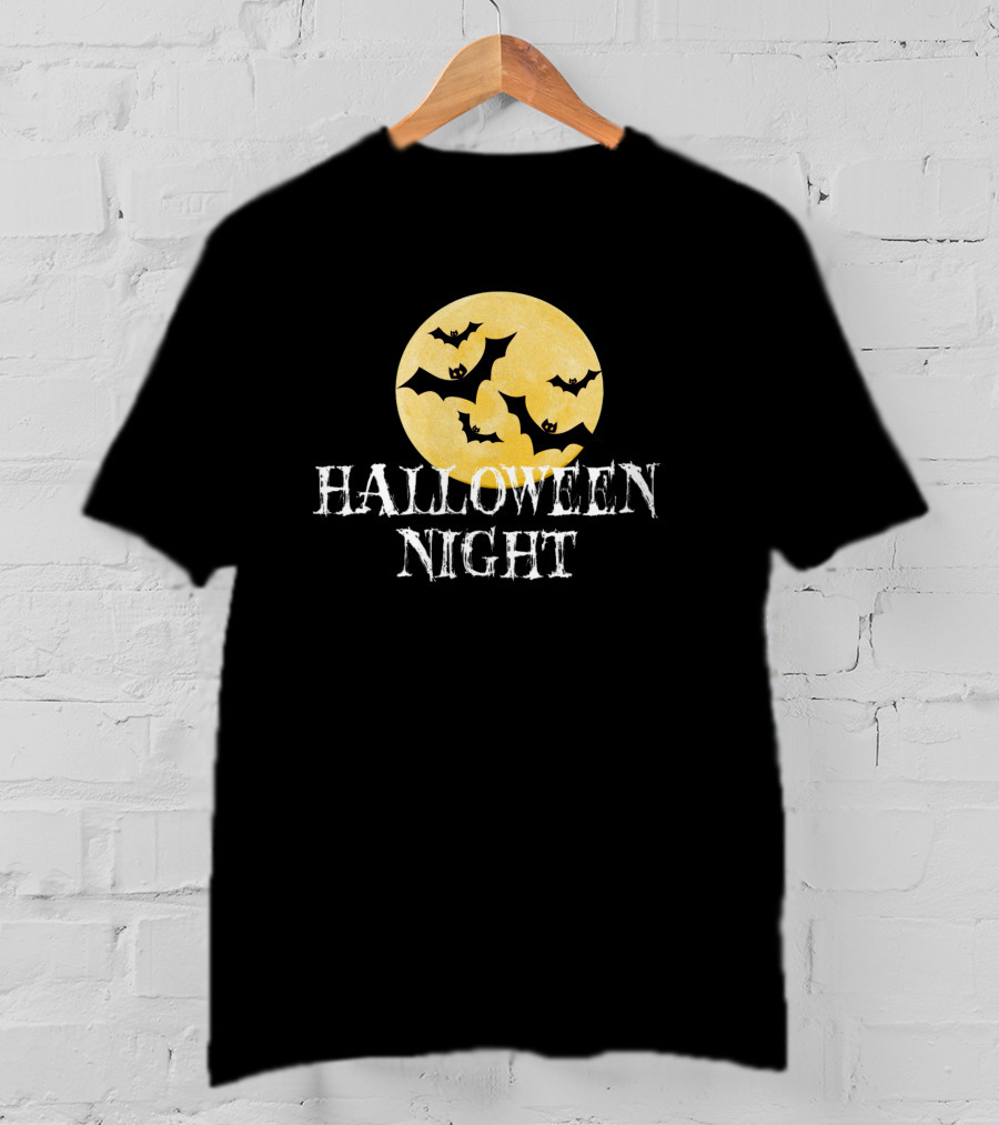 Halloween Night Horror Bats Moon T-Shirt