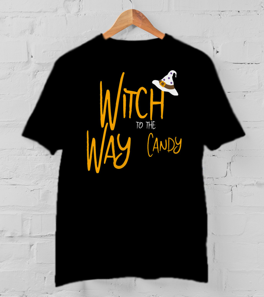Witch Way To The Candy Halloween Witch T-Shirt