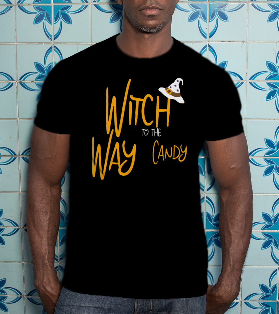 Witch Way To The Candy Halloween Witch T-Shirt