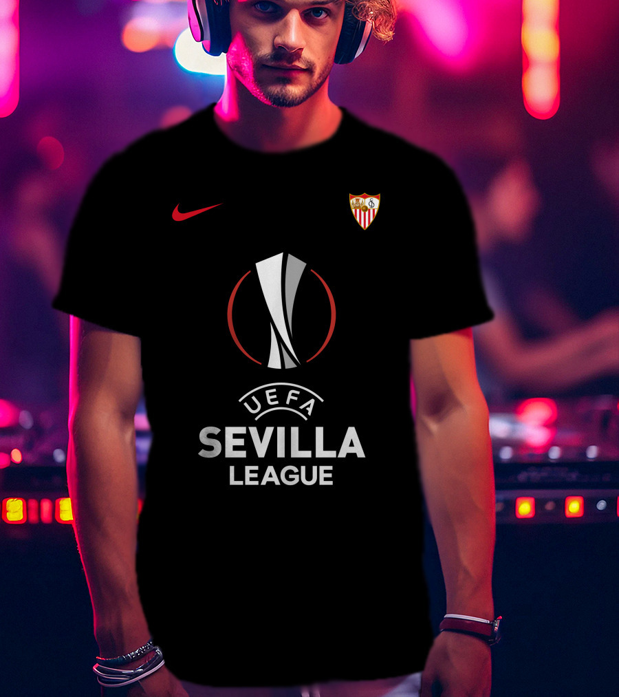 UEFA Sevilla League Logo Sevilla FC Badge T-Shirt