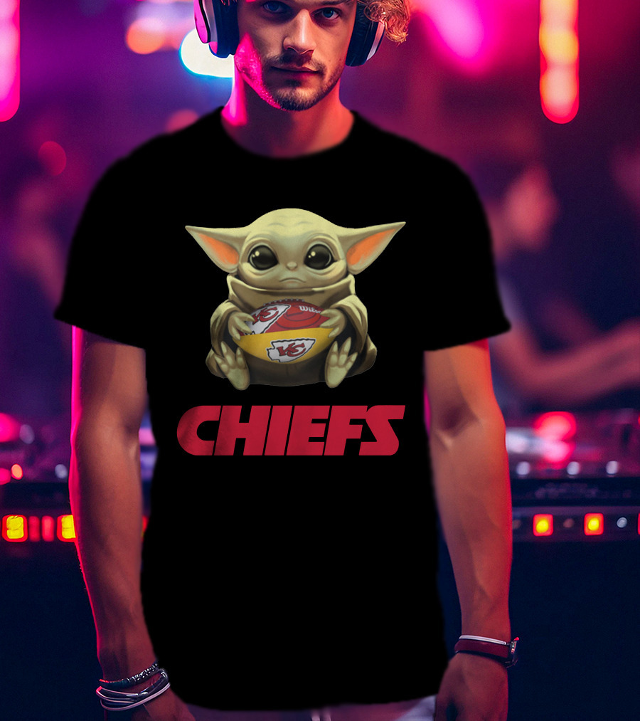 Baby Yoda Kansas City Chiefs Football T-Shirt
