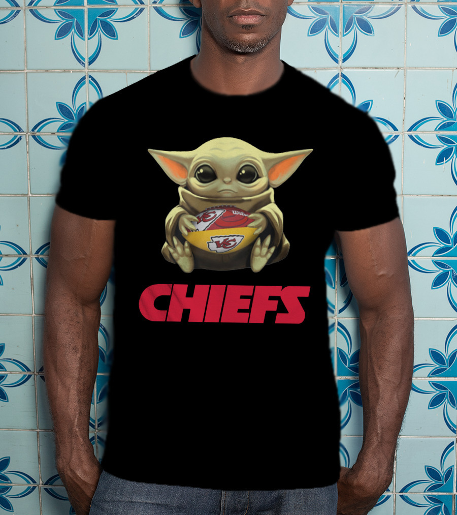 Baby Yoda Kansas City Chiefs Football T-Shirt