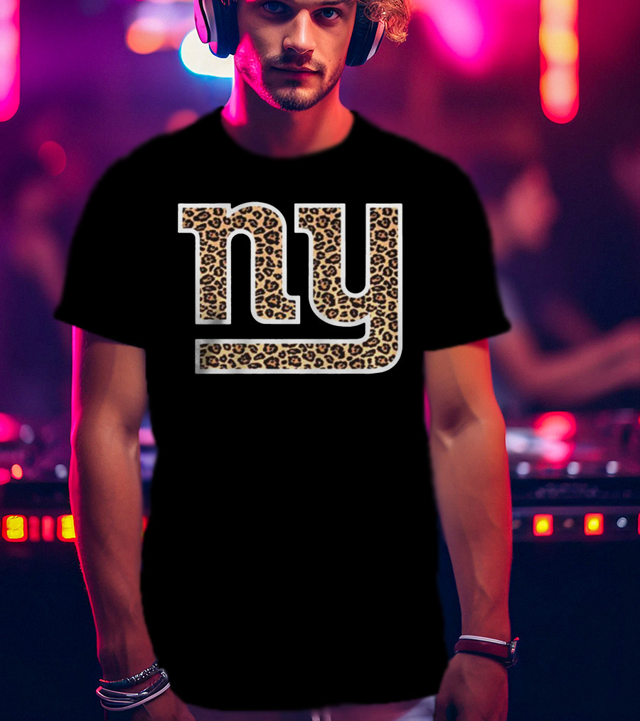 NY Giants Leopard Print T-Shirt