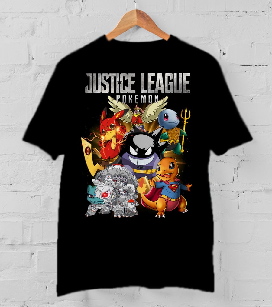 Justice League Pokemon Mashup Characters T-Shirt