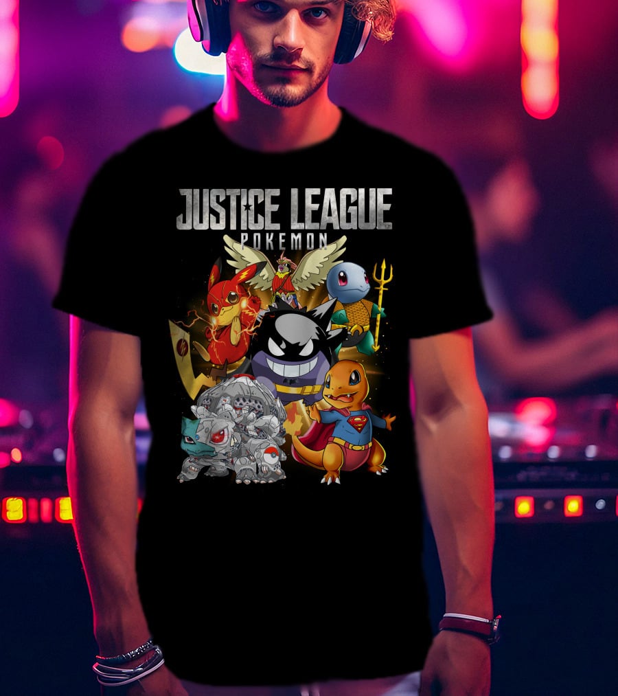 Justice League Pokemon Mashup Characters T-Shirt