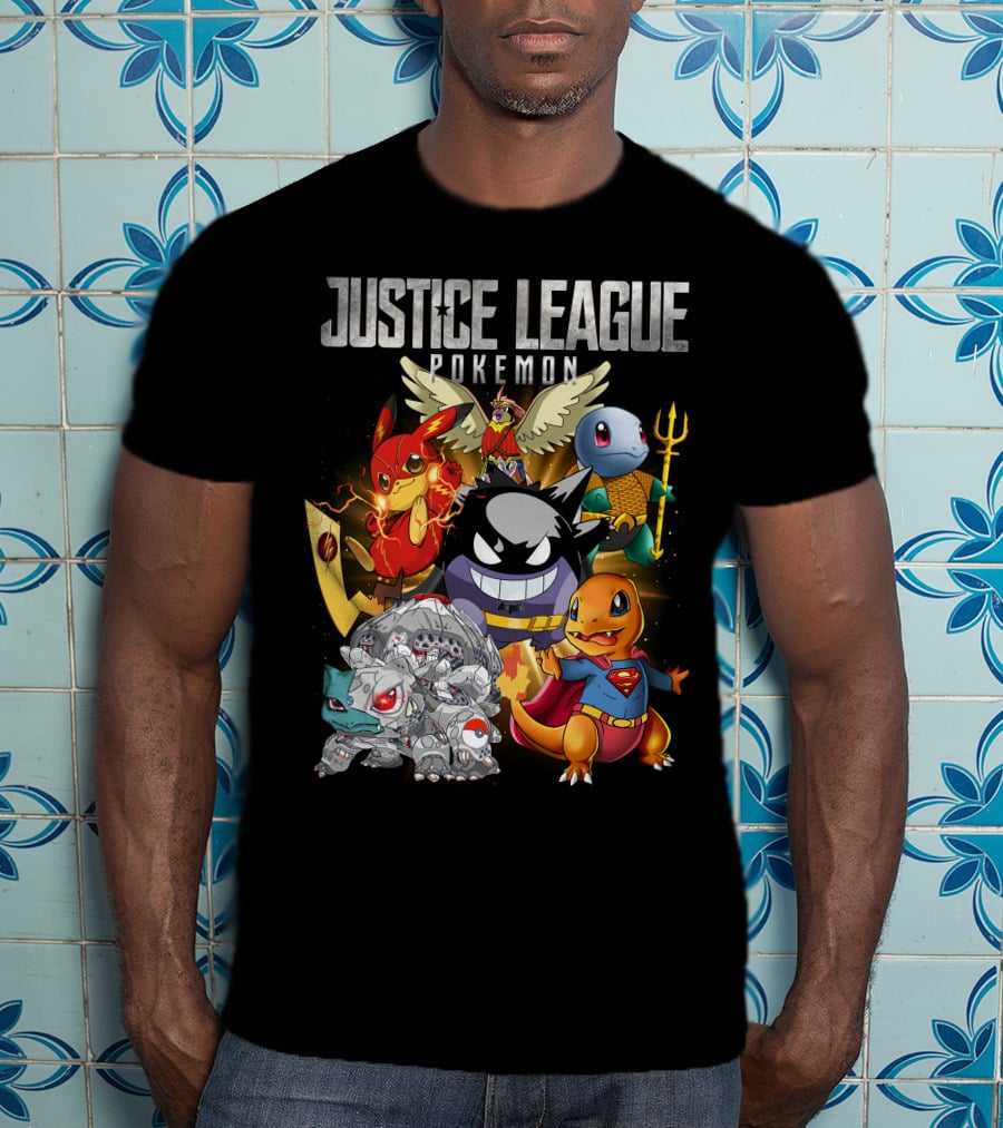 Justice League Pokemon Mashup Characters T-Shirt