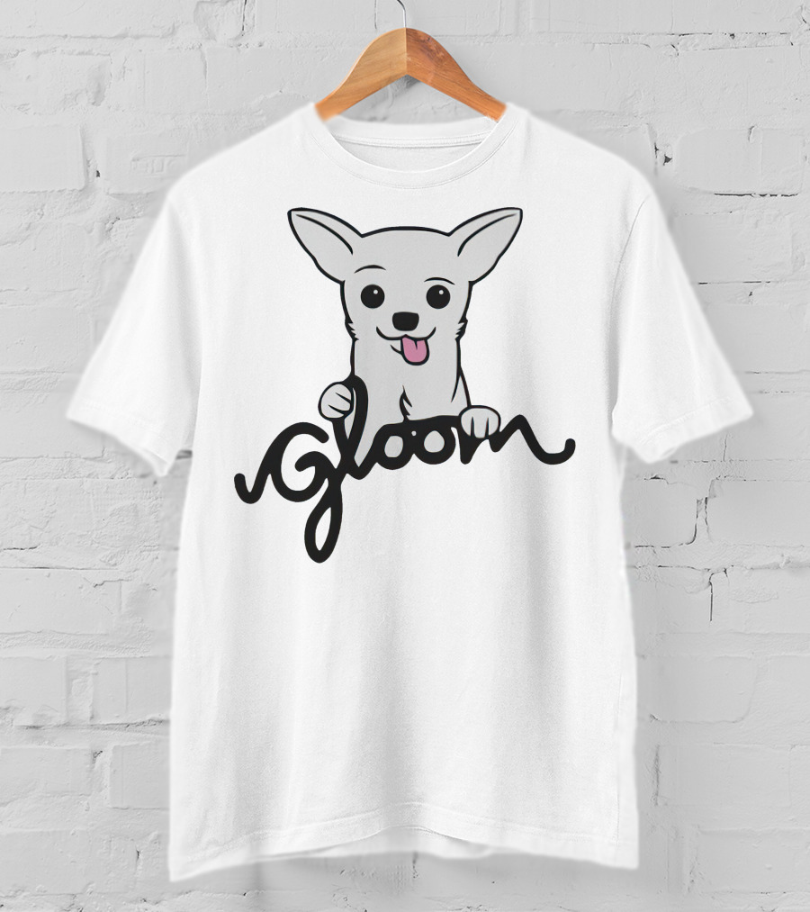 Gloom Cute Dog Cartoon Posing With Lively Expression T-Shirt