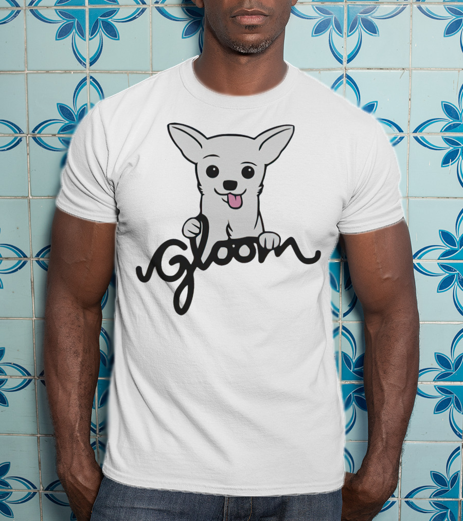 Gloom Cute Dog Cartoon Posing With Lively Expression T-Shirt