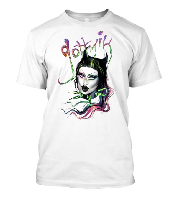 Gottmik Black Cat Ears Spiked Collar Colorful Face T-Shirt