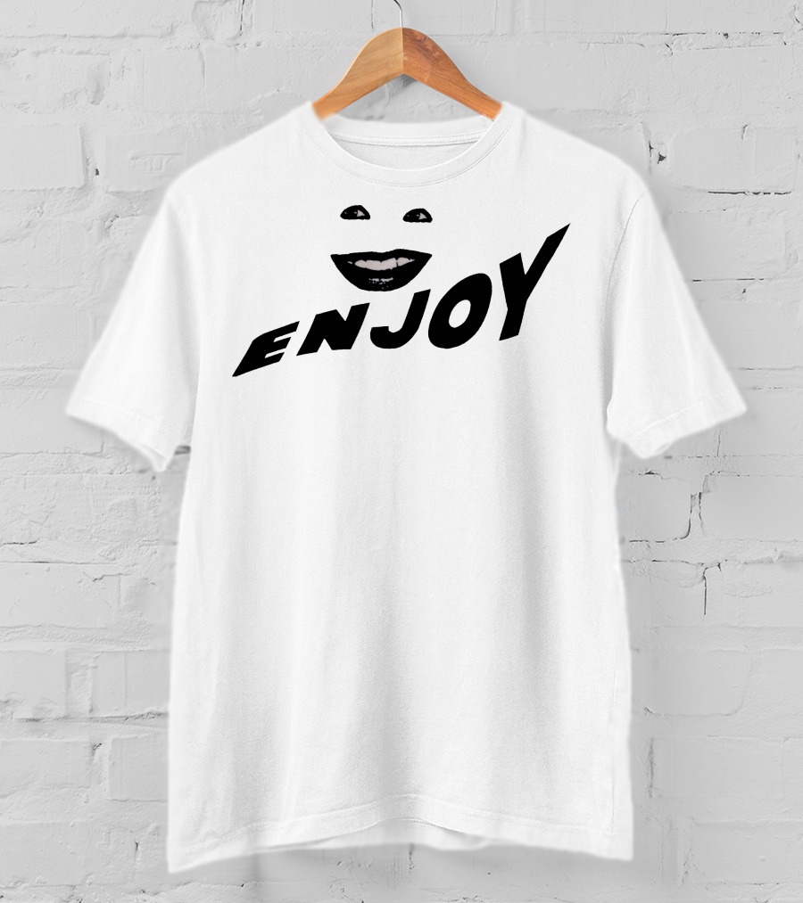 Enjoy Smile Black And White Minimalism T-Shirt