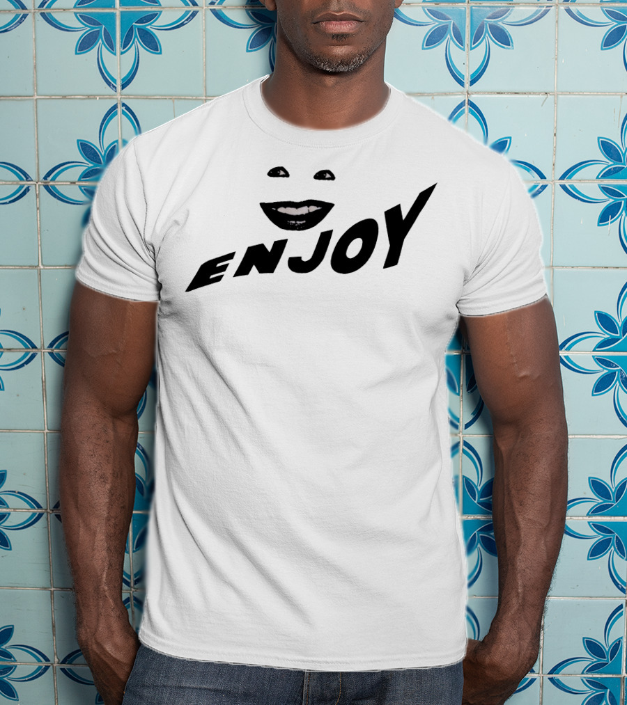 Enjoy Smile Black And White Minimalism T-Shirt