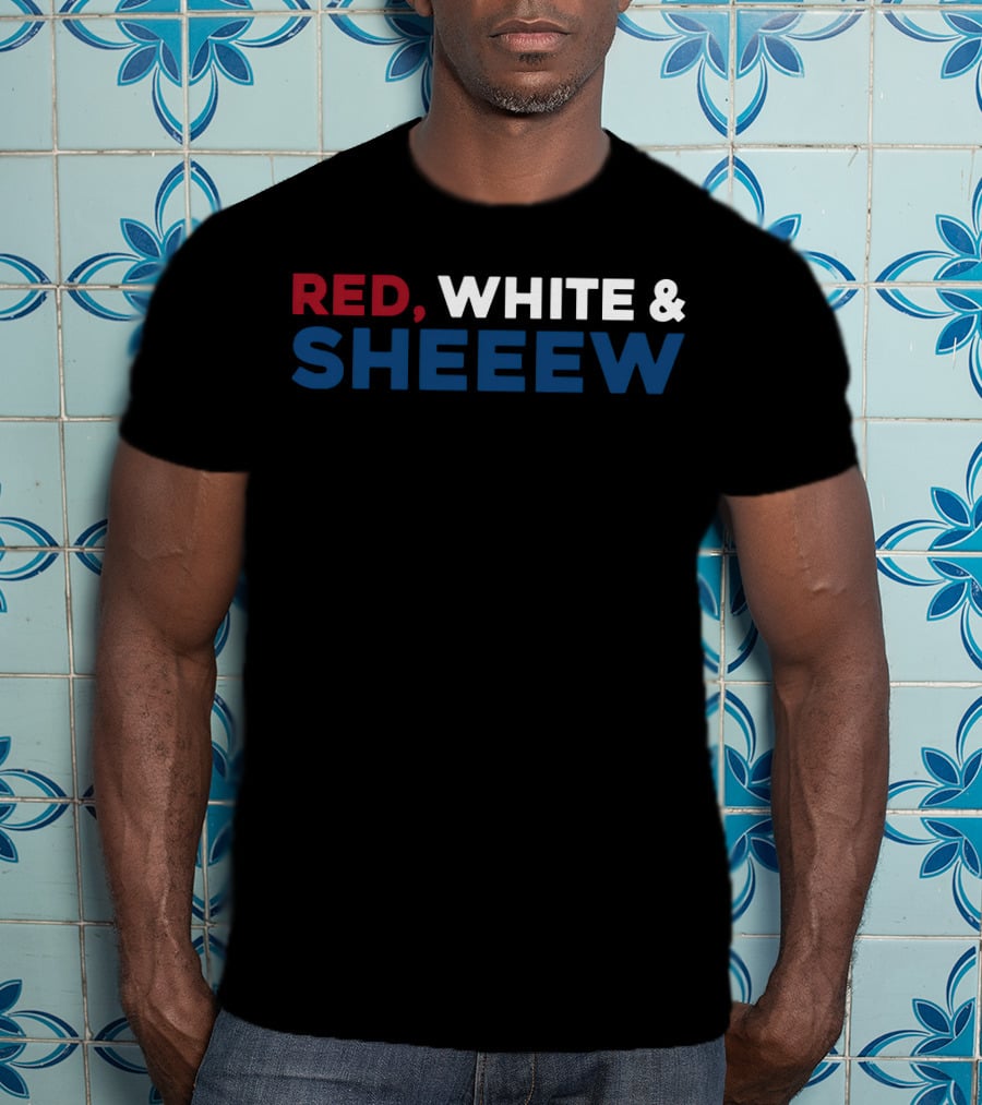 RED, WHITE And SHEEEW Beef Cake Merch T-Shirt