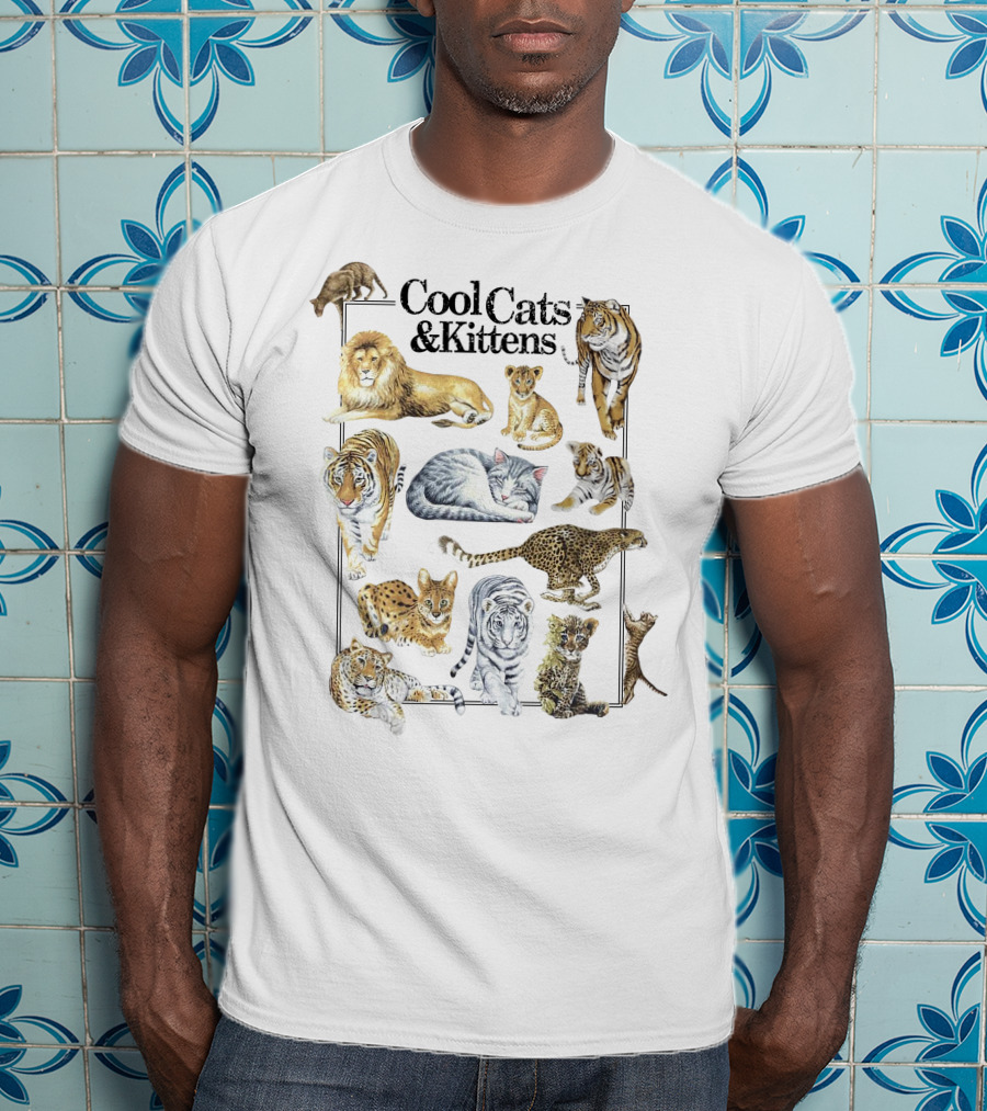 Cool Cats And Kittens Large Feline Collection Featuring Lions Tigers Cheetahs Lynx T-Shirt