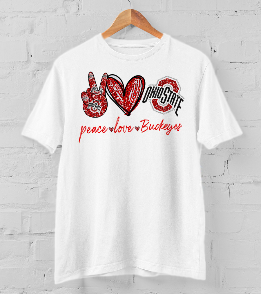 Peace Love Ohio State Buckeyes T-Shirt
