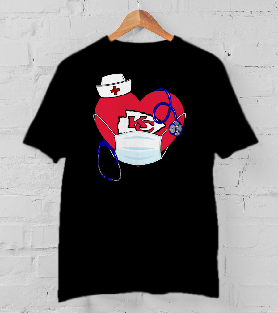 Heart KC Nurse Medical Stethoscope T-Shirt