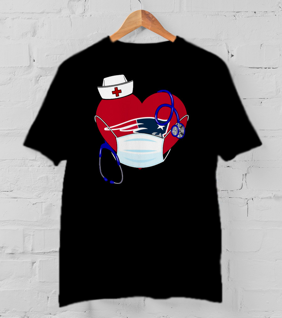 Heart Patriots Nurse Healthcare Mask Stethoscope T-Shirt
