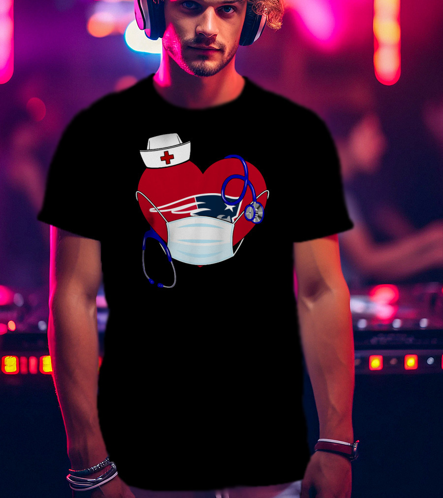 Heart Patriots Nurse Healthcare Mask Stethoscope T-Shirt
